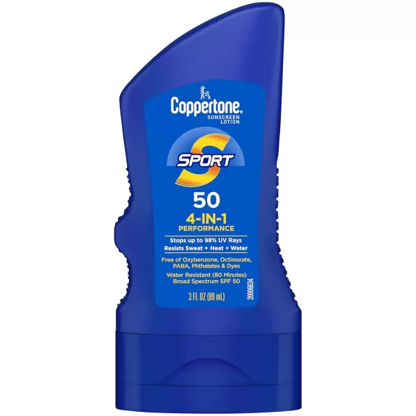 Coppertone SPORT Sunscreen Lotion SPF 50 Water Resistant Sunscreen Broad Spectrum SPF 50 Sunscreen Bulk Sunscreen Pack 3 Fl Oz Bottle 12 Count  Pack of 218 Fl Oz Pack of 2