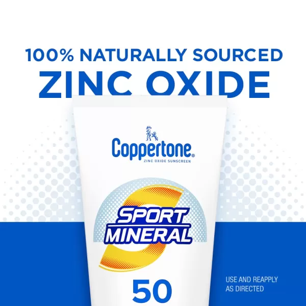 Coppertone SPORT Sunscreen Lotion SPF 50 Zinc Oxide Mineral Sunscreen Water Resistant Body Sunscreen SPF 50 5 Fl Oz Tube5 Fl Oz Pack of 1
