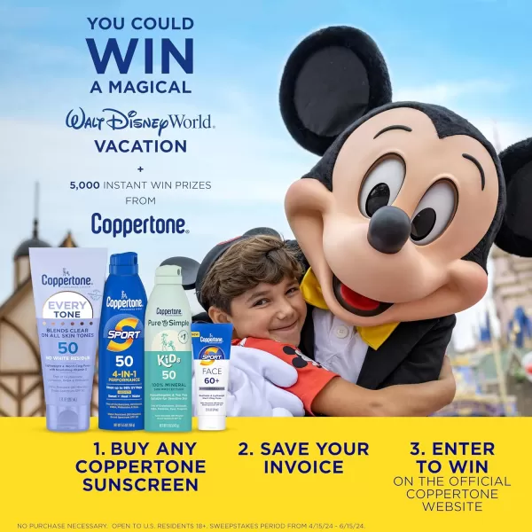 Coppertone SPORT Sunscreen SPF 15 Lotion Water Resistant Sunscreen Body Sunscreen Lotion 7 Fl OzSPF 15