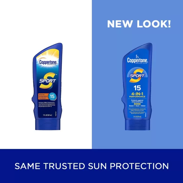 Coppertone SPORT Sunscreen SPF 15 Lotion Water Resistant Sunscreen Body Sunscreen Lotion 7 Fl OzSPF 15