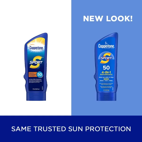 Coppertone SPORT Sunscreen SPF 50 Lotion Water Resistant Sunscreen Body Sunscreen Lotion 7 Fl Oz Pack of 127 Fl Oz Pack of 1