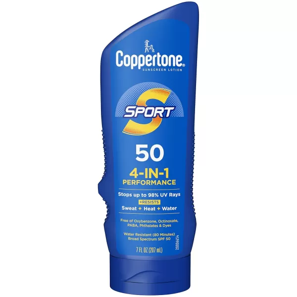Coppertone SPORT Sunscreen SPF 70 Water Resistant Sunscreen Lotion Broad Spectrum Bulk Sunscreen Pack 7 Fl Oz Bottle Pack of 2SPF 50