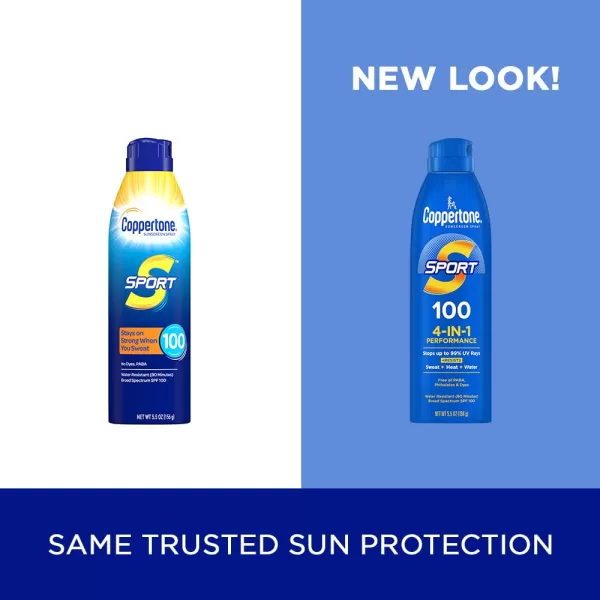 Coppertone SPORT Sunscreen Spray SPF 100 Water Resistant Continuous Spray Sunscreen Broad Spectrum SPF 100 Sunscreen 55 Oz Spray