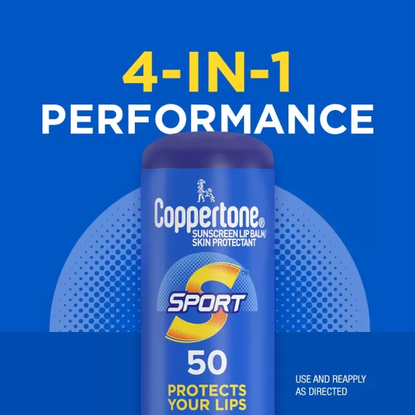 Coppertone Sport Sunscreen Lip Balm SPF 50 Sunscreen for Lips Skin Protectant 013 Oz