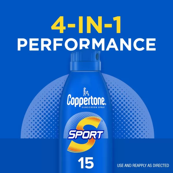 Coppertone Sport Sunscreen Spray Broad Spectrum SPF 15 Water Resistant Spray Sunscreen 55 Oz55 Ounce Pack of 2