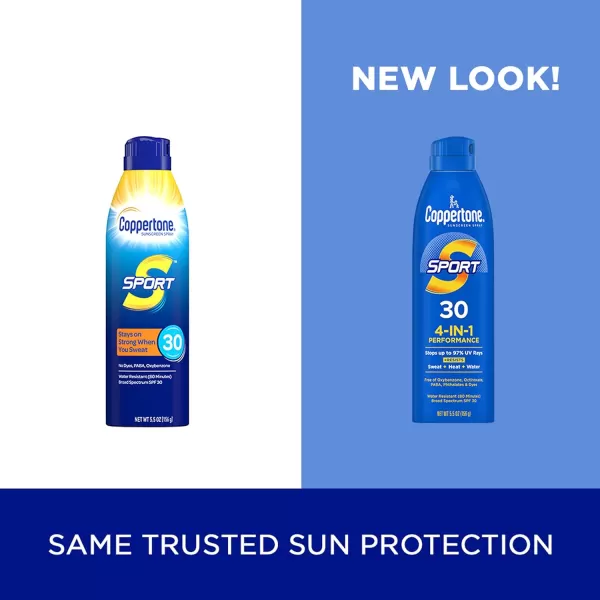 Coppertone Sport Sunscreen Spray SPF 30 Water Resistant Spray Sunscreen Broad Spectrum SPF 30 Sunscreen Bulk Sunscreen Pack 55 Oz Bottle Pack of 2