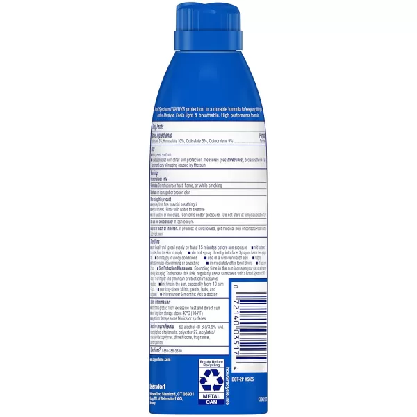 Coppertone Sport Sunscreen Spray SPF 50 Water Resistant Spray Sunscreen Broad Spectrum SPF 50 Sunscreen 55 Oz Bottle