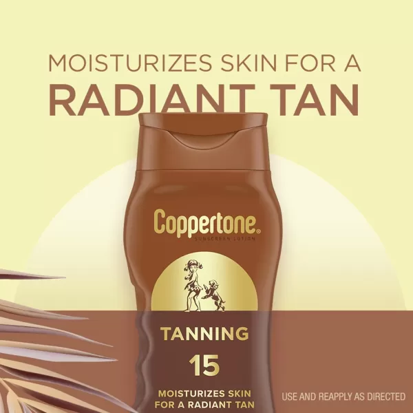 Coppertone Tanning Sunscreen Lotion Water Resistant Body Sunscreen SPF 15 Broad Spectrum SPF 15 Sunscreen 8 Fl Oz Bottle Pack of 128 Fl Oz Pack of 12