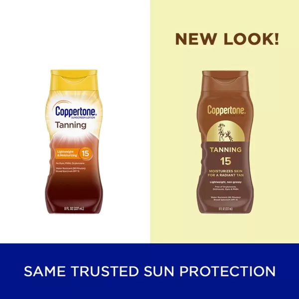 Coppertone Tanning Sunscreen Lotion Water Resistant Body Sunscreen SPF 15 Broad Spectrum SPF 15 Sunscreen 8 Fl Oz Bottle Pack of 128 Fl Oz Pack of 12