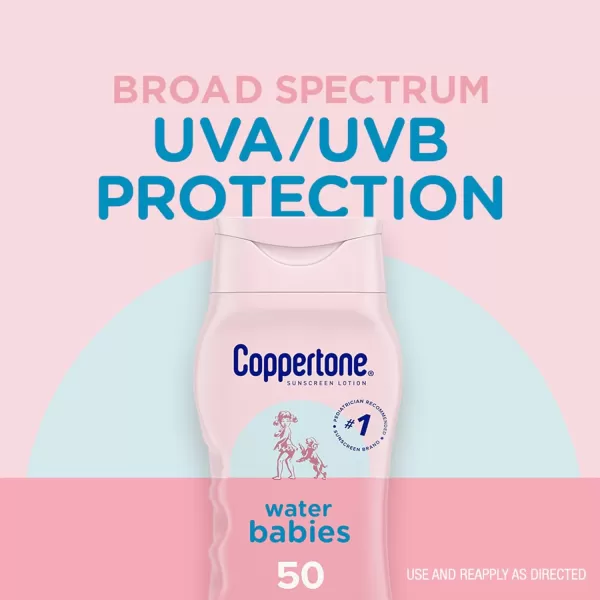 Coppertone Water Babies Sunscreen Lotion SPF 50 Pediatrician Recommended Water Resistant 8 Fl Oz Bottle Pack of 12