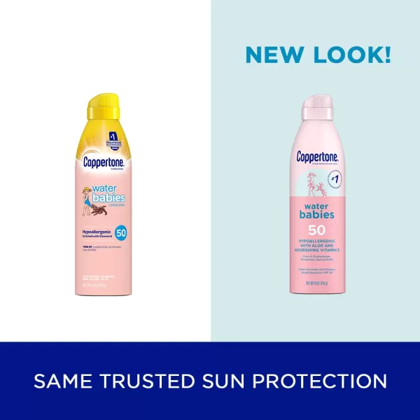 Coppertone WaterBabies Sunscreen Spray SPF 50 Baby Sunscreen Spray On Sunscreen 6 Oz 2 Pack