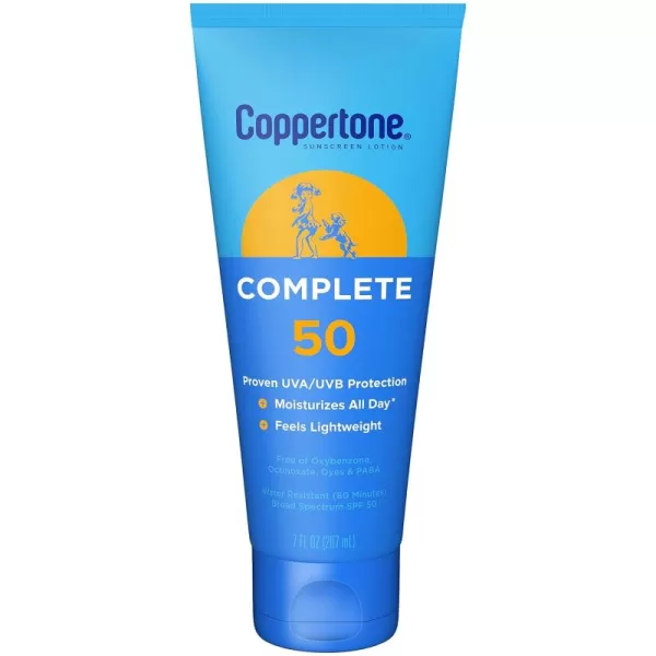 Coppertone COMPLETE SPF 30 Sunscreen Lotion Lightweight Moisturizing Sunscreen Water Resistant Body Sunscreen SPF 30 7 Fl Oz TubeSPF 50