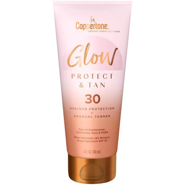 Coppertone Glow Protect and Tan Sunscreen Lotion  Gradual Self Tanner SPF 30 Sunscreen 5 Fl Oz Tube Pack of 2SPF 30