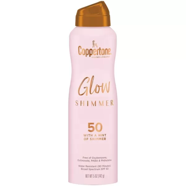Coppertone Glow with Shimmer Sunscreen Spray Water Resistant  Broad Spectrum SPF 50 5 OzSPF 50