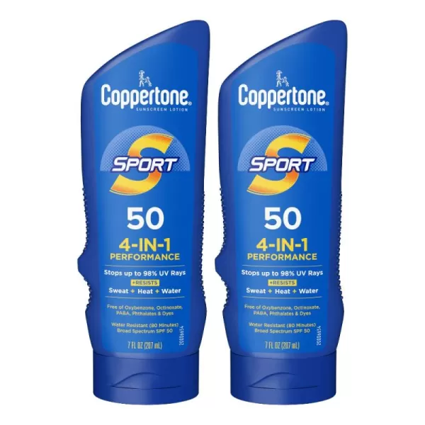 Coppertone SPORT Sunscreen SPF 70 Water Resistant Sunscreen Lotion Broad Spectrum Bulk Sunscreen Pack 7 Fl Oz Bottle Pack of 2SPF 50