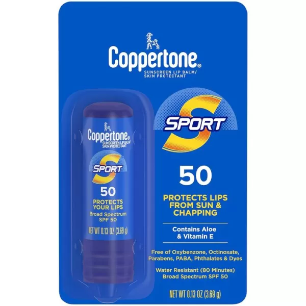 Coppertone Sport Sunscreen Lip Balm SPF 50 Sunscreen for Lips Skin Protectant 013 Oz
