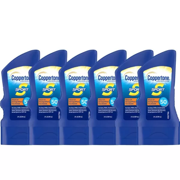 Coppertone Sport Sunscreen Lotion Broad Spectrum SPF 50 Sunscreen Multi Pack 3 Fl Oz Pack of 63 Fl Oz Pack of 6