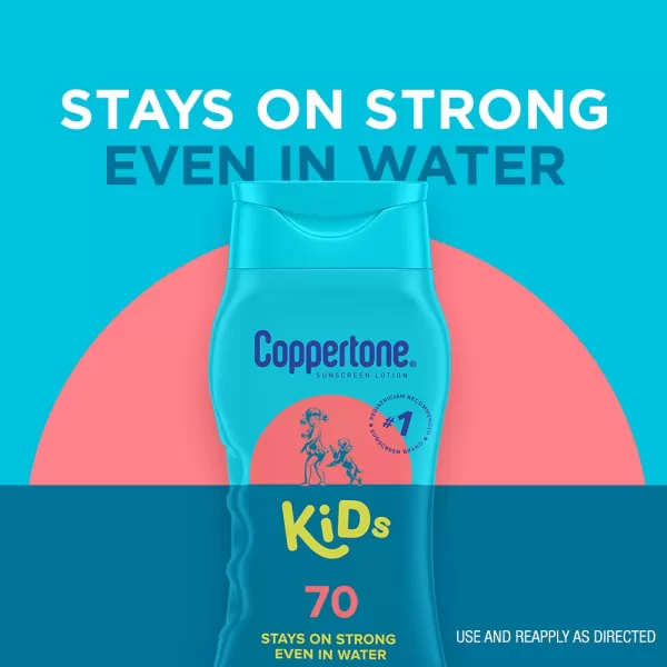 Coppertone Kids Sunscreen Lotion SPF 70 Sunscreen for Kids Water Resistant Sunscreen Lotion 8 Fl Oz
