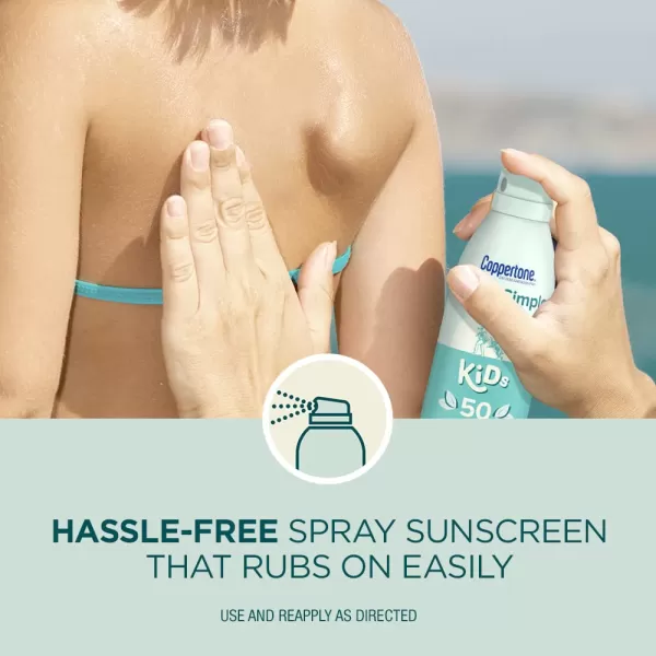 Coppertone Pure and Simple Kids Sunscreen Spray SPF 50 Zinc Oxide Mineral  Tear Free Water Resistant Broad Spectrum  5 OzSPF 50