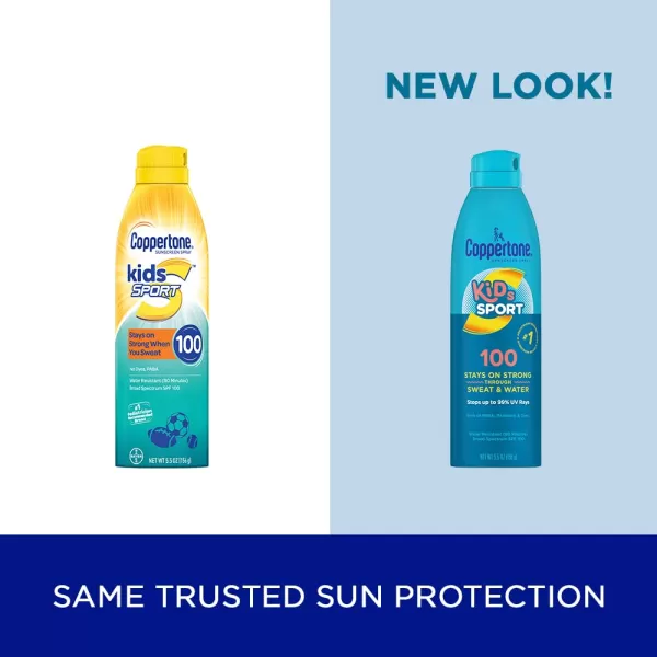 Coppertone SPORT Kids Sunscreen Spray SPF 100 Water Resistant Continuous Spray Sunscreen for Kids Broad Spectrum Sunscreen SPF 100 55 Oz Spray