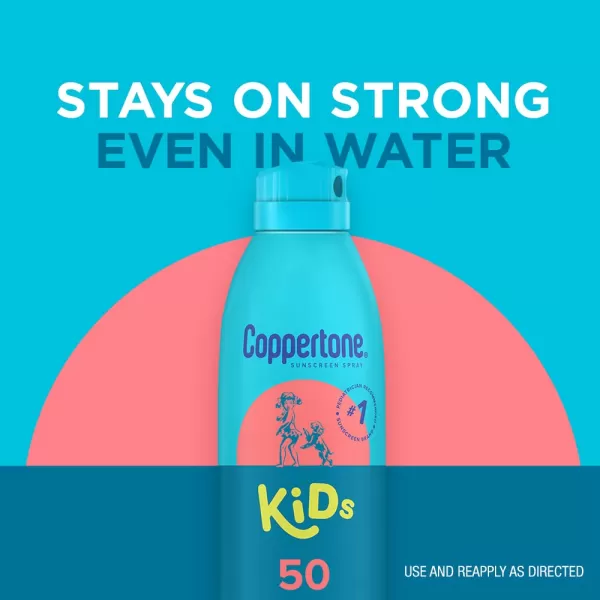 Coppertone Sunscreen Spray SPF 50 Broad Spectrum Water Resistant for Kids 1 Pediatrician Recommended Brand 55 Ounce Pack of 2