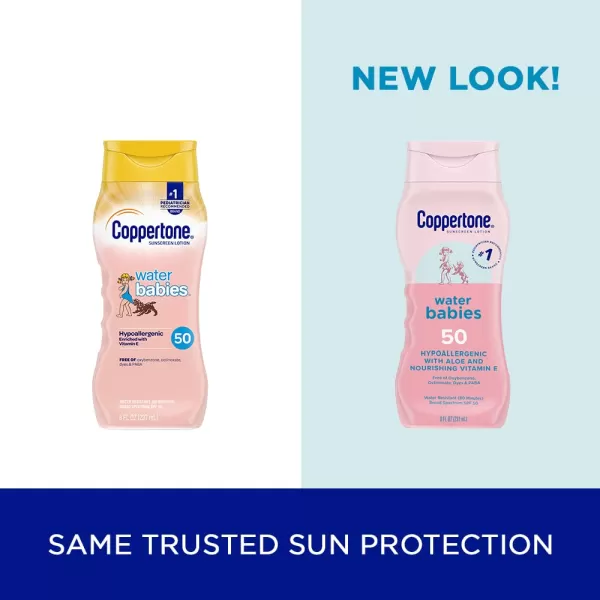Coppertone WaterBabies SPF 50 Baby Sunscreen Lotion Water Resistant Sunscreen for Babies 8 Fl Oz