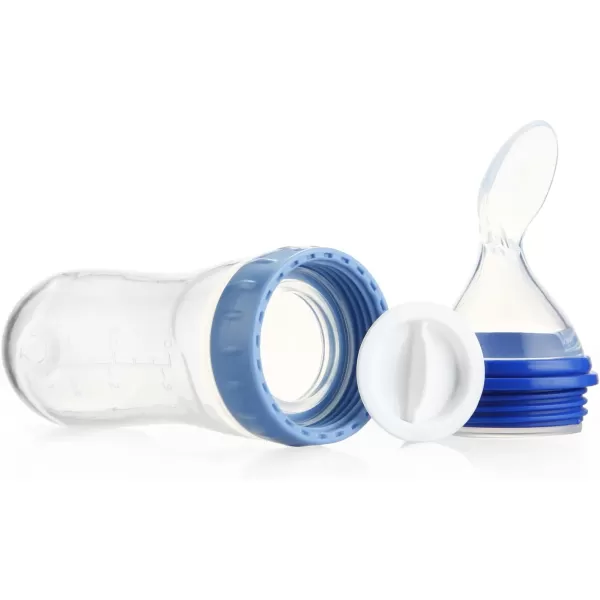 PandaEar 2 Pack Baby Food Spoon Dispenser  2 Silicone Baby Spoons Baby Spoon Bottle Feeder 4 oz Squeeze Spoon Feeder for Baby Food Travel Friendly Kids Toddlers Boys Girl