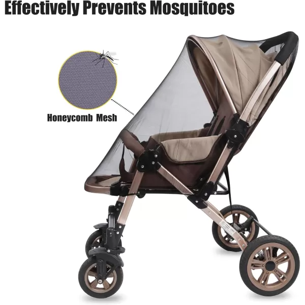 PandaEar 2 Pack Mosquito Net for Strollers Universal Baby Bug Net for Strollers Car Seat Bassinet Cradle Black
