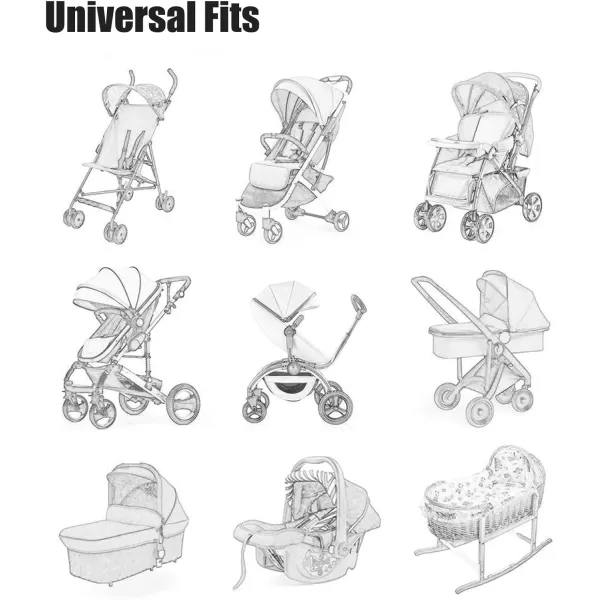 PandaEar 2 Pack Mosquito Net for Strollers Universal Baby Bug Net for Strollers Car Seat Bassinet Cradle Black