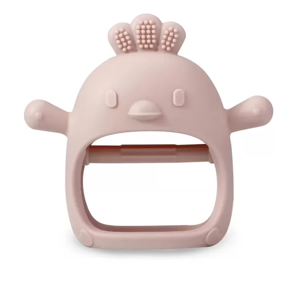 PandaEar 2 Pack Silicone Baby Teething Toys Baby Hand Teether Mitten for Sucking Needs Baby Chew Toys Hand Pacifier for Soothing Teething Pain Relief WhiteBlueWhitePink