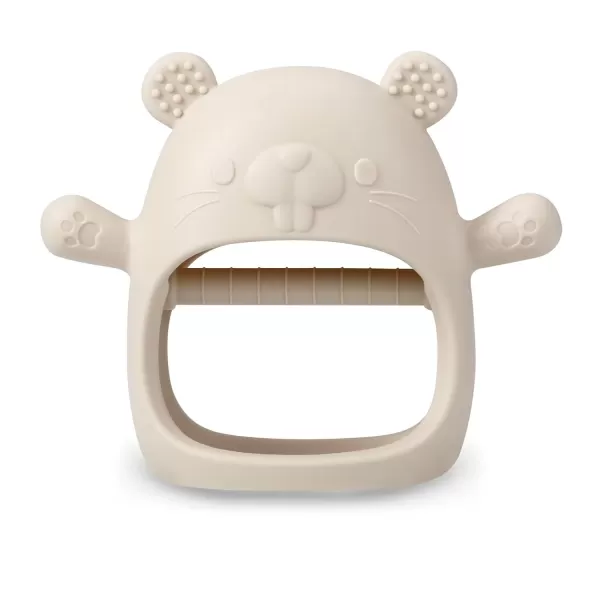 PandaEar 2 Pack Silicone Baby Teething Toys Baby Hand Teether Mitten for Sucking Needs Baby Chew Toys Hand Pacifier for Soothing Teething Pain Relief WhiteBlueWhitePink