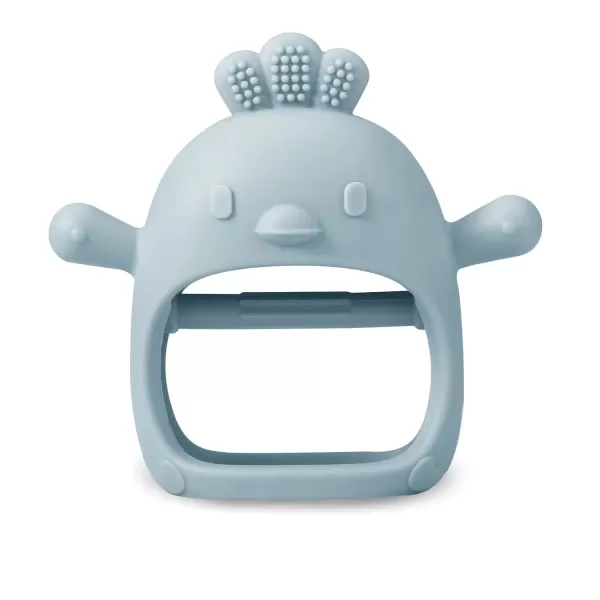 PandaEar 2 Pack Silicone Baby Teething Toys Baby Hand Teether Mitten for Sucking Needs Baby Chew Toys Hand Pacifier for Soothing Teething Pain Relief WhiteBlueWhiteBlue