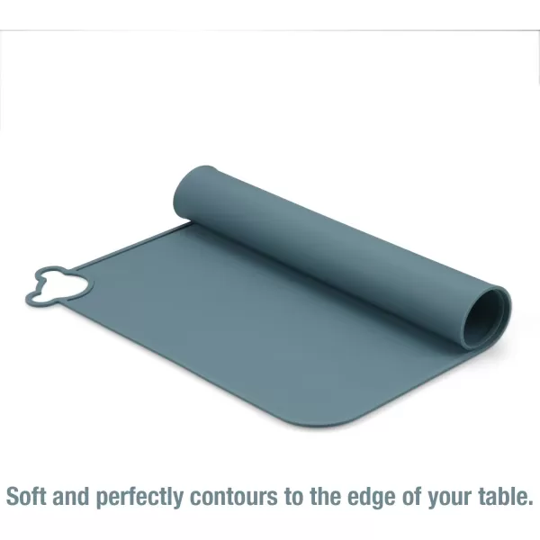 PandaEar 2 Pack Silicone Placemats for Baby Kids Food Grade NonSlip Eating Table Mats Portable Toddler Placemats for Dining Table ampamp Restaurants Blue ampamp Brown