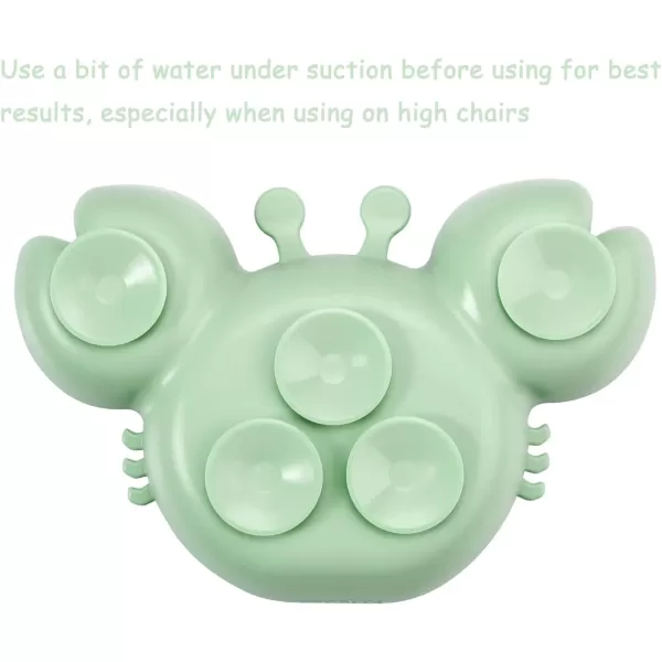PandaEar 2 Pack Silicone Suction Plate for Baby Divided Unbreakable Toddler Food Plate with 2 Pack Spoons for Self Feeding Toddler Utensils Feeding Set Baby Eating Supplies Crab Shape BlueampampPinkBlueGreen