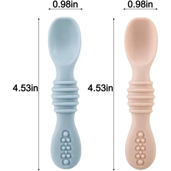PandaEar 2 Pack Silicone Suction Plate for Baby Divided Unbreakable Toddler Food Plate with 2 Pack Spoons for Self Feeding Toddler Utensils Feeding Set Baby Eating Supplies Crab Shape BlueampampPinkBluePink