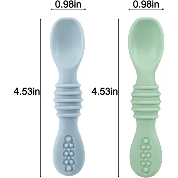 PandaEar 2 Pack Silicone Suction Plate for Baby Divided Unbreakable Toddler Food Plate with 2 Pack Spoons for Self Feeding Toddler Utensils Feeding Set Baby Eating Supplies Crab Shape BlueampampPinkBlueGreen