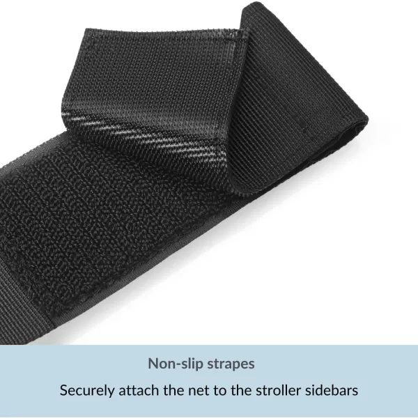 PandaEar 2 Pack Stroller Side Sling Baby Stroller Organizer Mesh Cargo Net Universal NonSlip Stroller Organizer ampamp Storage Black