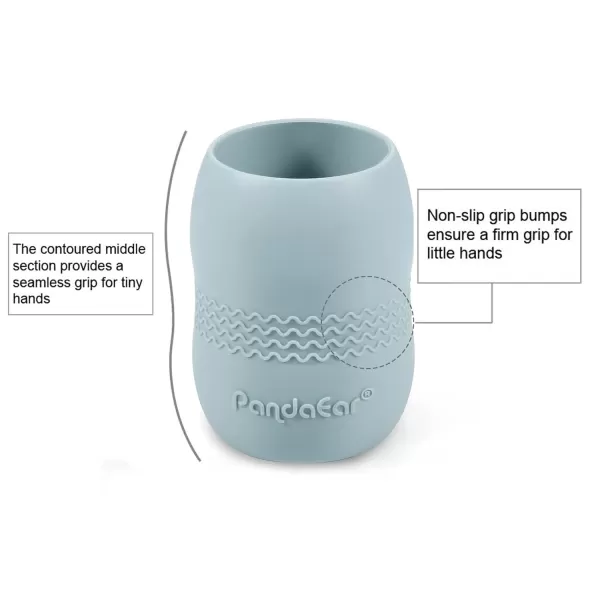 PandaEar 2 Pack100 Tiny Silicone Drinking Training Cup for Baby and Toddler BlueGreenBlueWhite