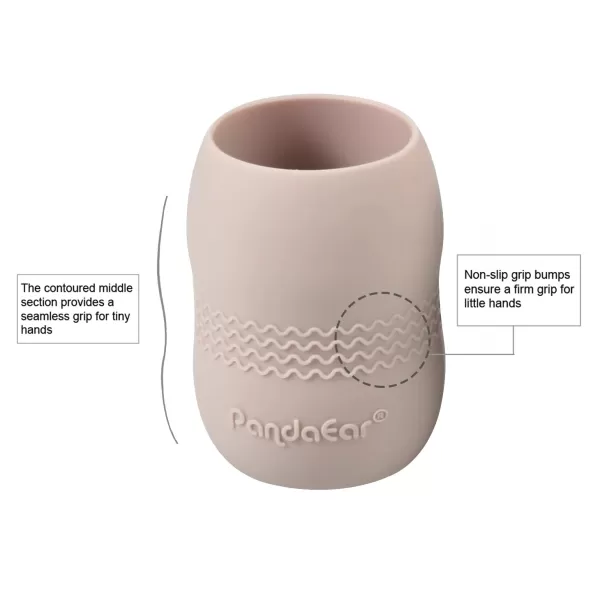 PandaEar 2 Pack100 Tiny Silicone Drinking Training Cup for Baby and Toddler BlueGreenPinkGrey