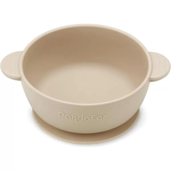 PandaEar 3 Pack Baby Bowls with Suction Stay Put Silicone Food Bowl for Babies Kids Toddlers Infants Food Grade Soft Safe BPAFree Silicone MultiColorBrown Grey Tan