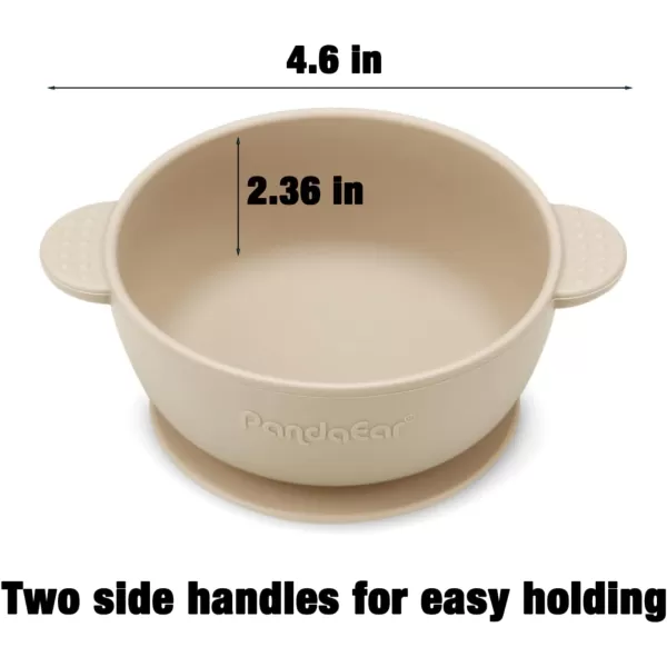 PandaEar 3 Pack Baby Bowls with Suction Stay Put Silicone Food Bowl for Babies Kids Toddlers Infants Food Grade Soft Safe BPAFree Silicone MultiColorPink Green Light Tan