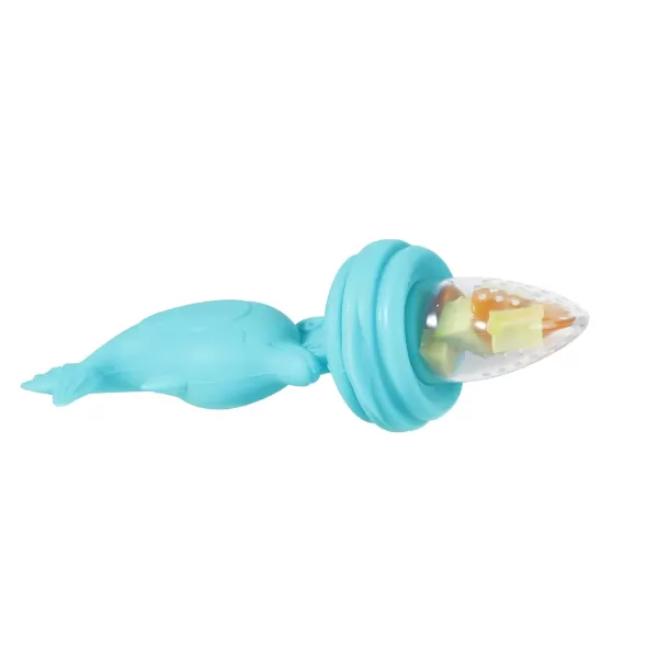 PandaEar 3 Pack Silicone Baby Food Fruit Pacifier Feeder Silicone Feeder Fruit Holder Sucker for Baby Infant with 3 Different Size Silicone Pouch Teething Feeder Dolphin
