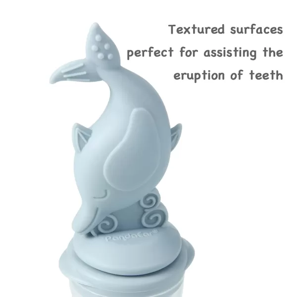 PandaEar 3 Pack Silicone Baby Food Fruit Pacifier Feeder Silicone Feeder Fruit Holder Sucker for Baby Infant with 3 Different Size Silicone Pouch Teething Feeder Dolphin