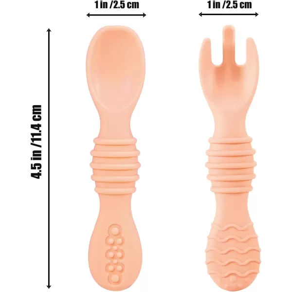 PandaEar 4 Pack Silicone Baby Spoons ampamp Forks with 2 Pack Baby Cutlery Holder Bags Baby Feeding Set Self Feeding Utensils ampamp Reusable Portable Flatware Box Tableware Organizer Storage Case