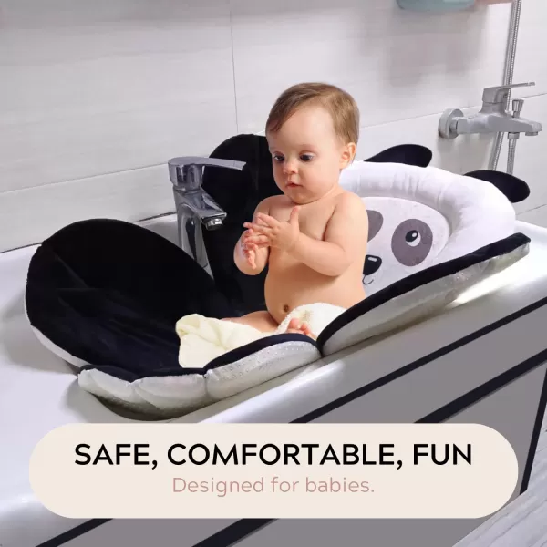 PandaEar Baby Bath Pad for Infant Newborn  Bath Seat Soft Frog Cushion Mat for Sink Bathtub Essentials Shower Gift GreenBlack