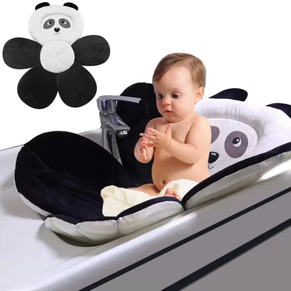 PandaEar Baby Bath Pad for Infant Newborn  Bath Seat Soft Frog Cushion Mat for Sink Bathtub Essentials Shower Gift GreenBlack
