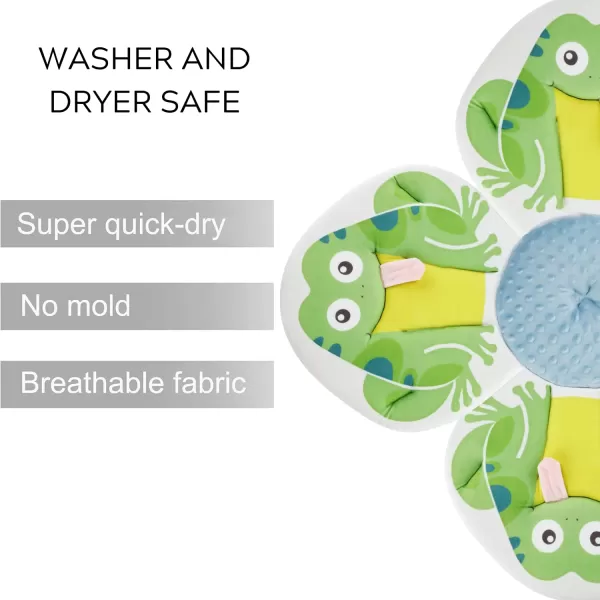 PandaEar Baby Bath Pad for Infant Newborn  Bath Seat Soft Frog Cushion Mat for Sink Bathtub Essentials Shower Gift GreenGreen
