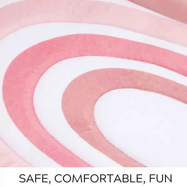 PandaEar Baby Bath Pad for Infant Newborn  Bath Seat Soft Rainbow Cushion Mat for Sink Bathtub Essentials Shower Gift Pink