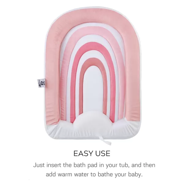 PandaEar Baby Bath Pad for Infant Newborn  Bath Seat Soft Rainbow Cushion Mat for Sink Bathtub Essentials Shower Gift Pink