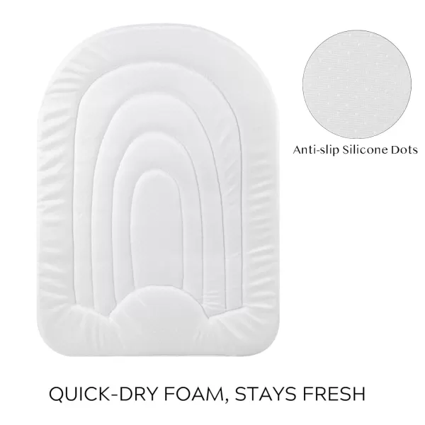 PandaEar Baby Bath Pad for Infant Newborn  Bath Seat Soft Rainbow Cushion Mat for Sink Bathtub Essentials Shower Gift Pink